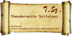 Theodorovits Szilviusz névjegykártya